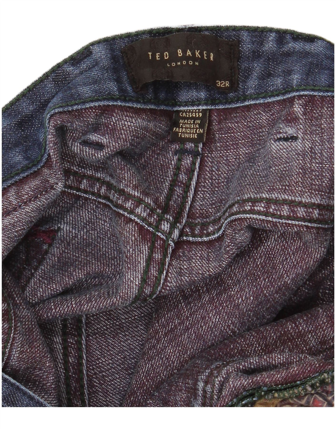 Calça jeans reta masculina TED BAKER W32 L32 azul marinho