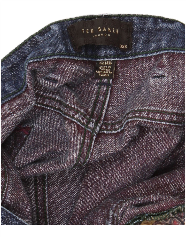 Calça jeans reta masculina TED BAKER W32 L32 azul marinho