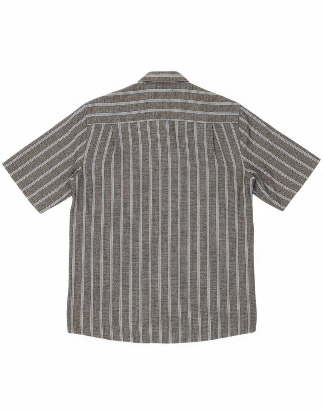 Camisa masculina de manga curta BENETTI listrada cinza médio
