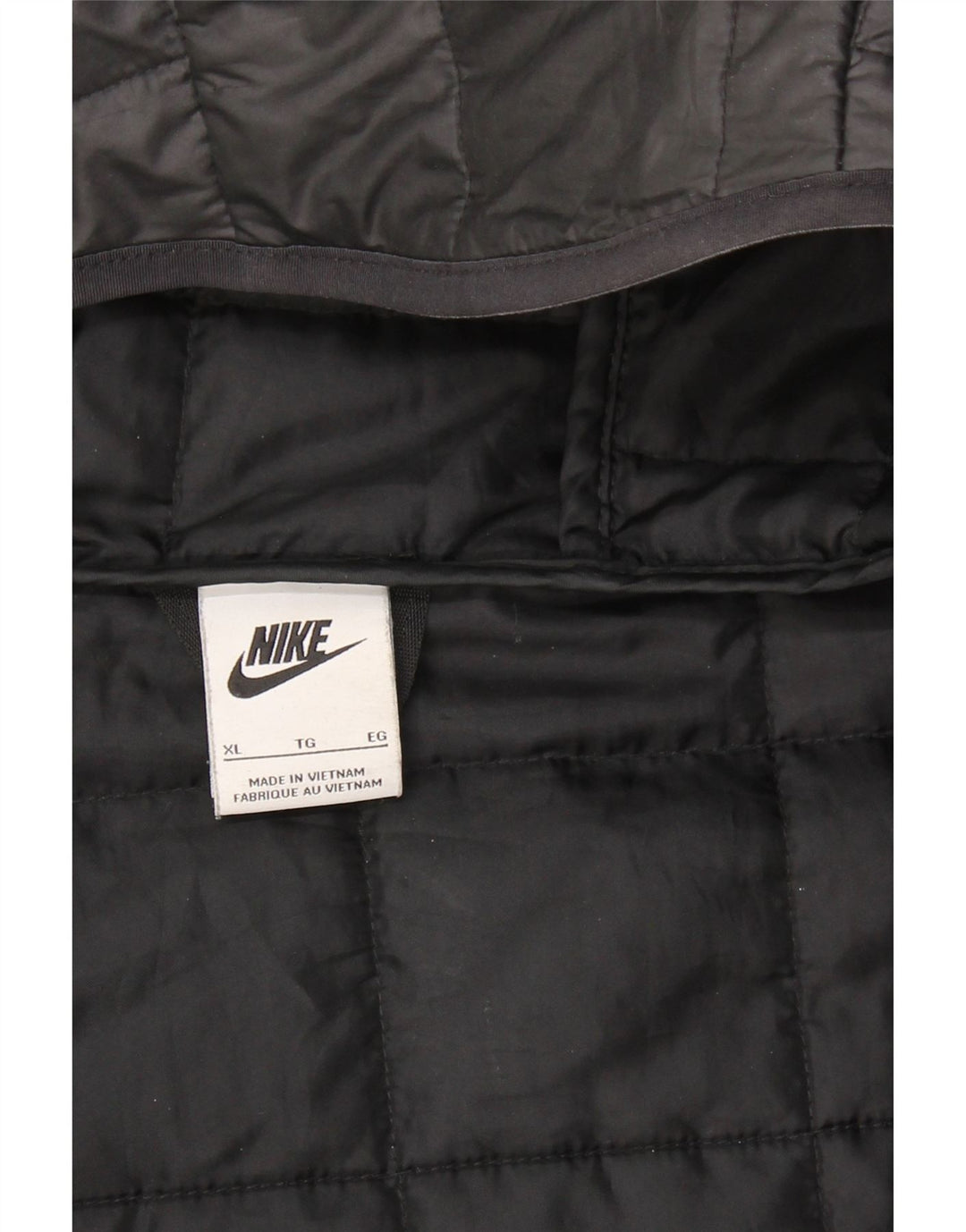 Casaco acolchoado com capuz masculino NIKE UK 42 XL preto poliéster