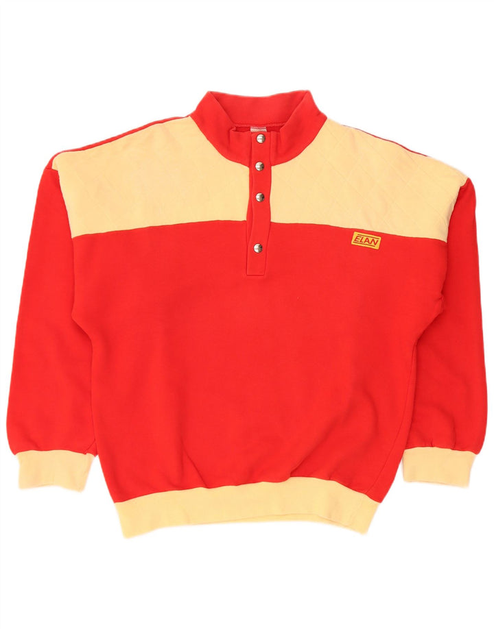 Fato de treino completo masculino vintage EU 48 algodão colorblock vermelho médio