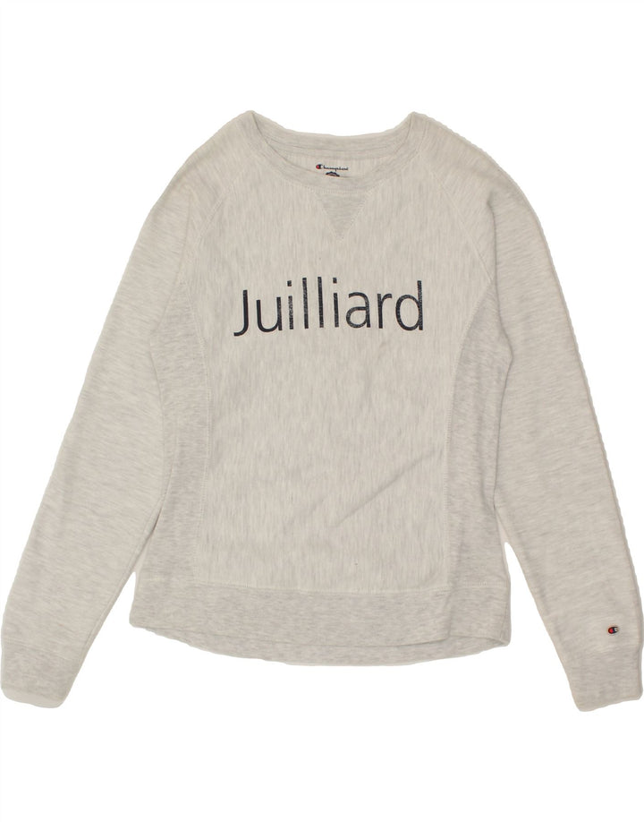 CHAMPION Womens Graphic Sweatshirt Jumper UK 10 Small Grey Vintage Champion and Second-Hand Champion from Messina Hembry 