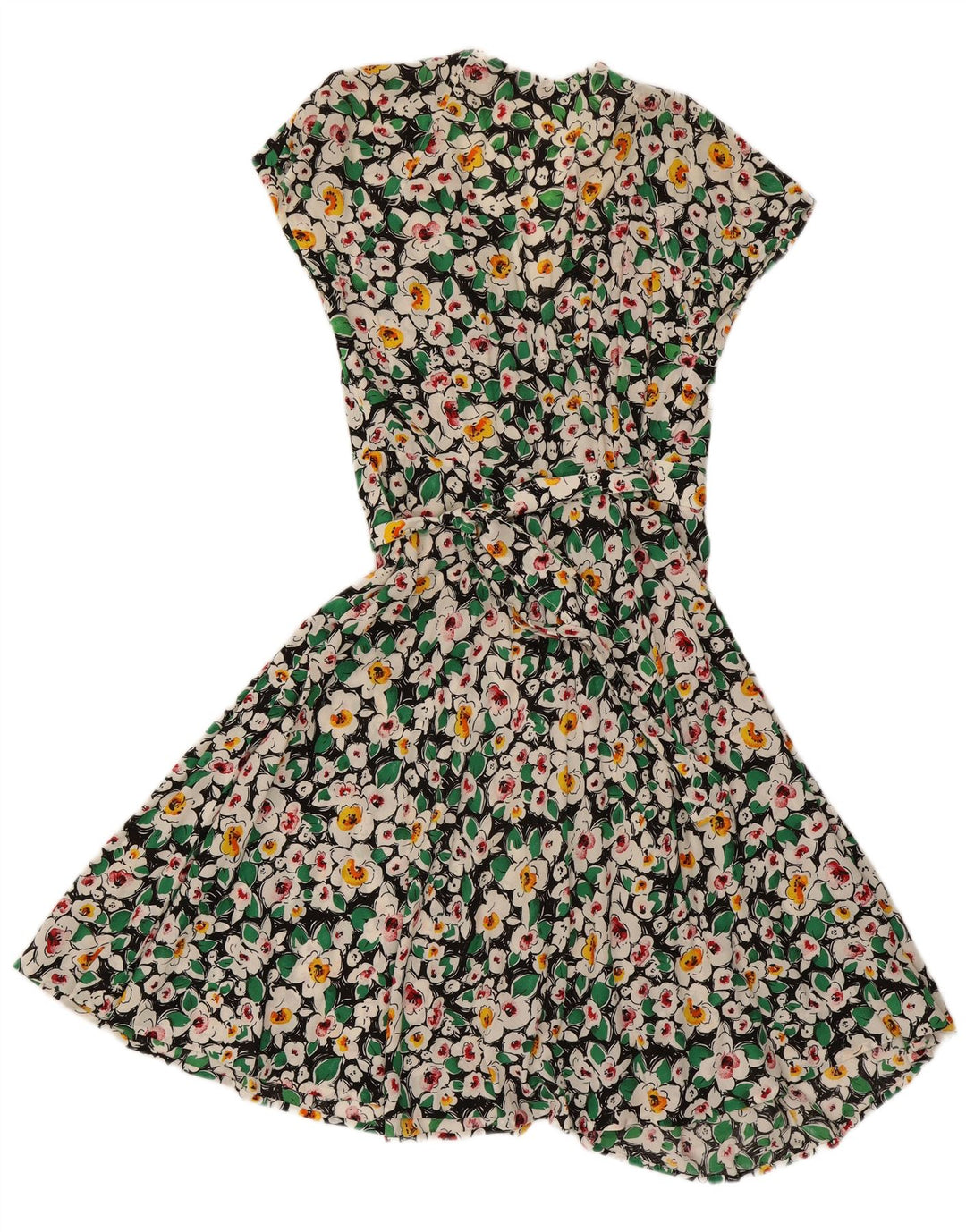 Vestido feminino vintage UK 12 médio floral multicolorido