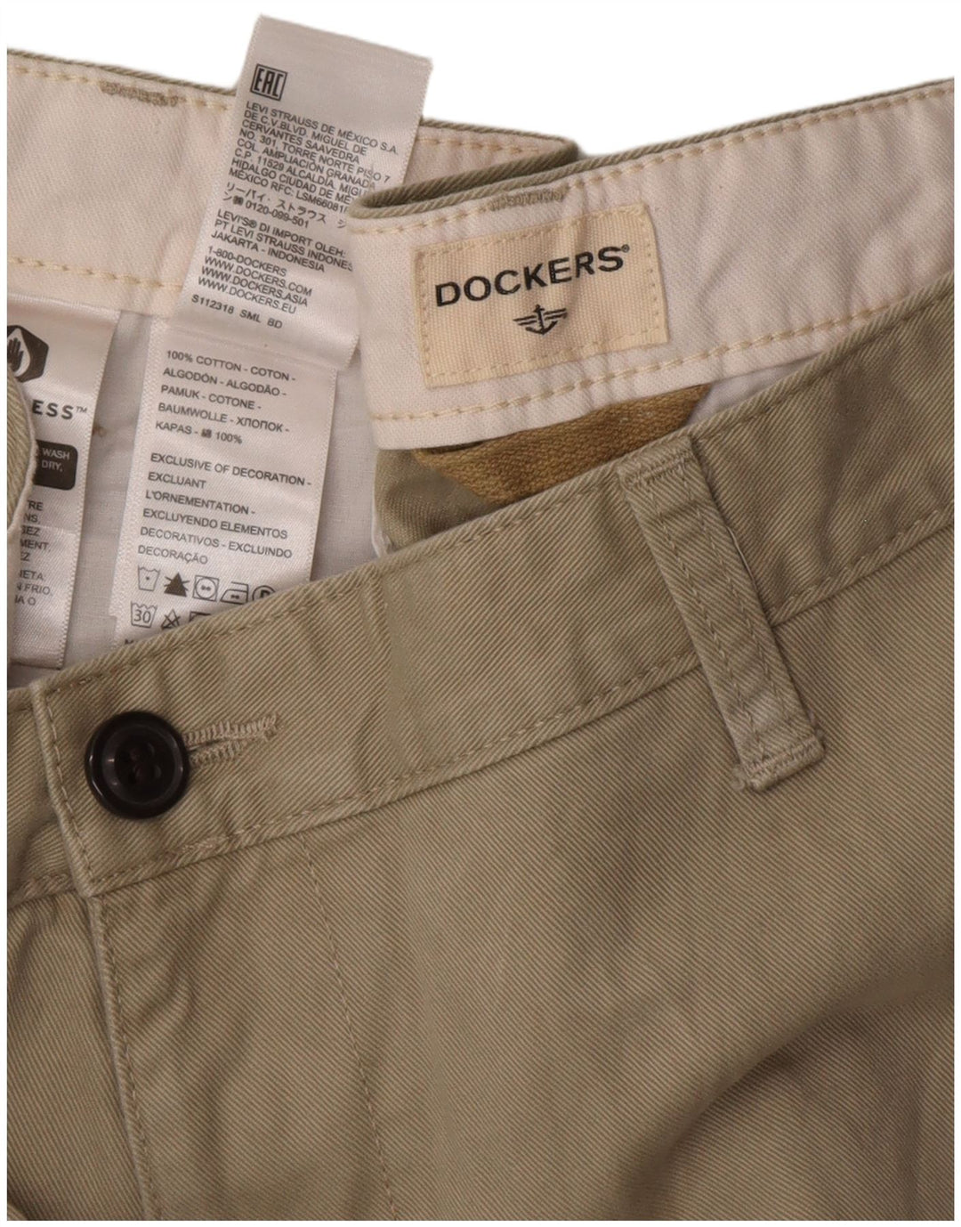 Dockers Mens Chino Shorts W32 Médio Algodão Verde