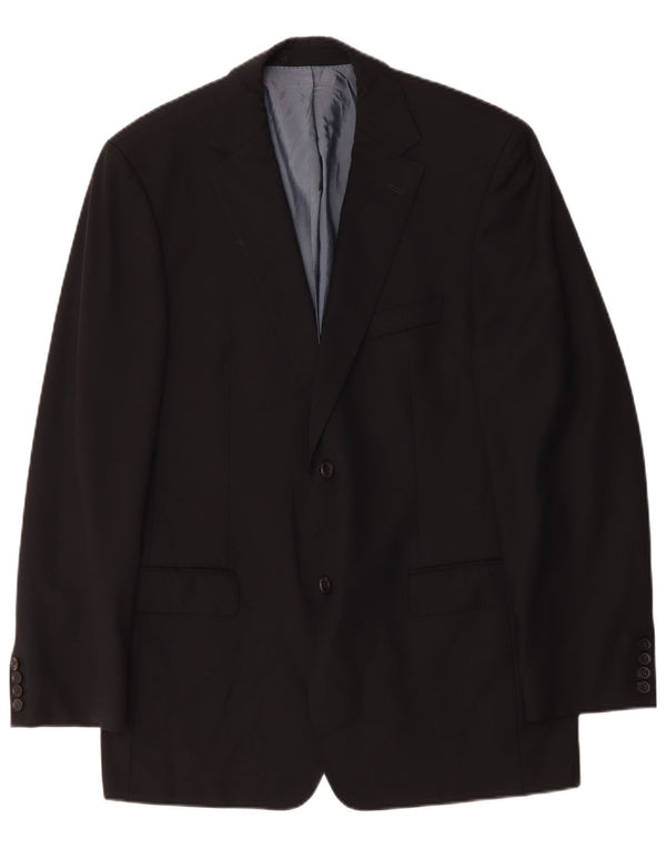 Jaqueta blazer masculina Hugo Boss com 2 botões EU 52 XL azul marinho lã virgem