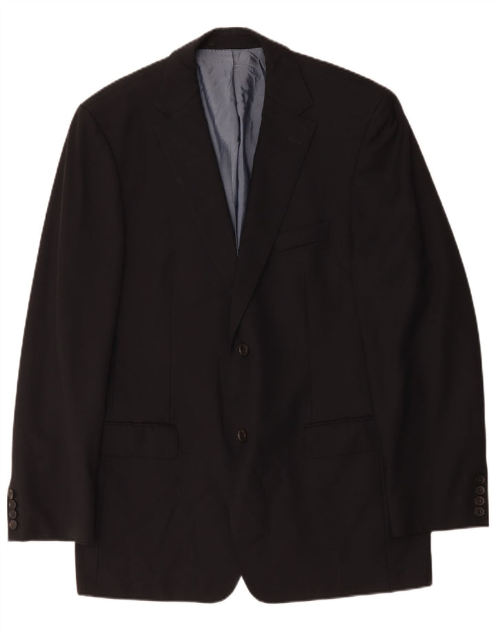 Jaqueta blazer masculina Hugo Boss com 2 botões EU 52 XL azul marinho lã virgem
