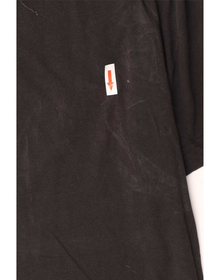 Reebok Mens Graphic T-Shirt Top Grande Algodão Preto