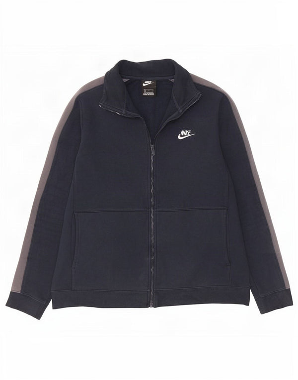 Jaqueta Nike masculina de agasalho grande azul marinho de algodão colorblock