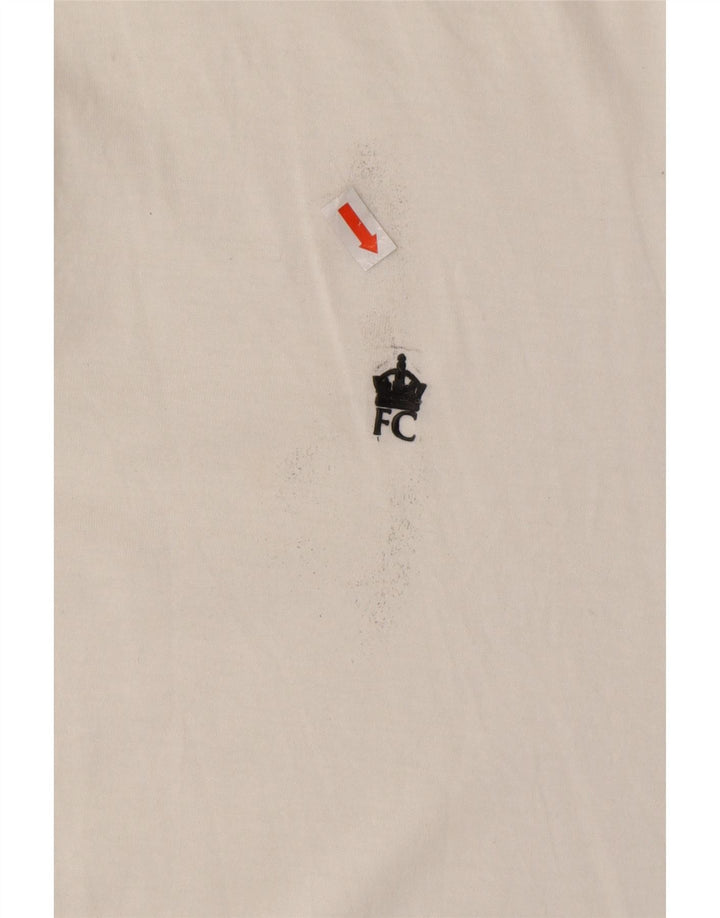 Camisa polo masculina FRENCH CONNECTION grande de algodão branco