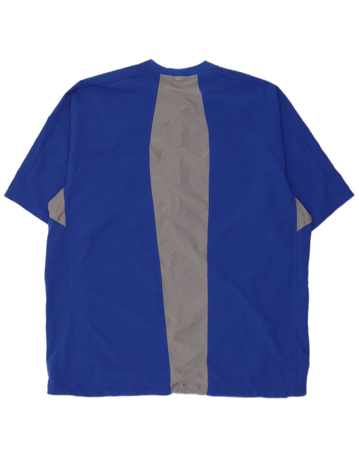 Pulôver de treino feminino New Balance manga curta UK 20 2XL azul