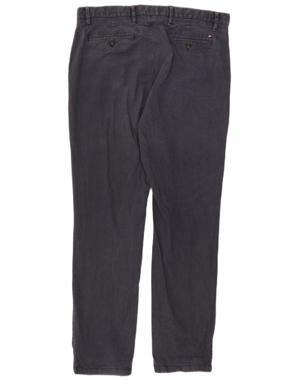 Tommy Hilfiger Calça Chino Masculina Reta W36 L32 Azul Marinho Manchado