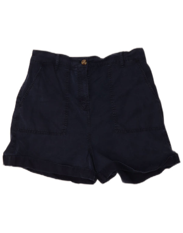 Marks & Spencer Womens High Waist Casual Shorts UK 12 Medium W34 Navy Blue