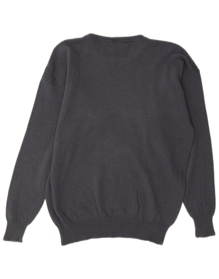 Suéter feminino St Michael com gola canoa Reino Unido 12 cinza médio argyle/diamante