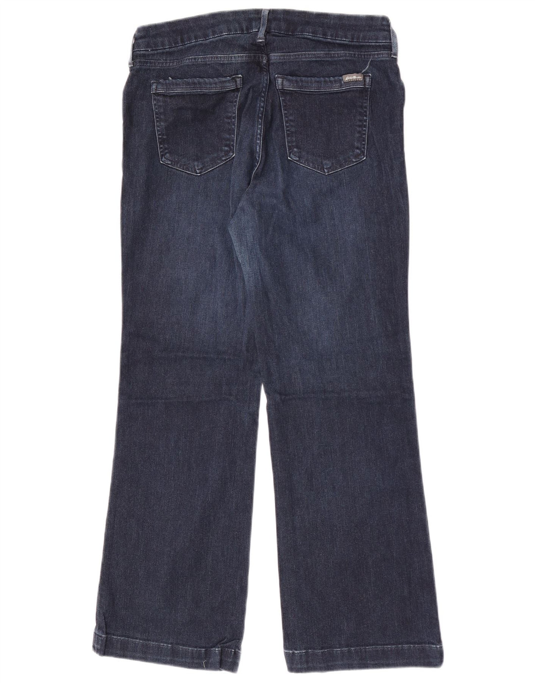 Calça jeans feminina Curvy Bootcut Eddie Bauer W32 L28 algodão azul marinho