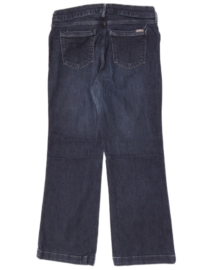 Calça jeans feminina Curvy Bootcut Eddie Bauer W32 L28 algodão azul marinho