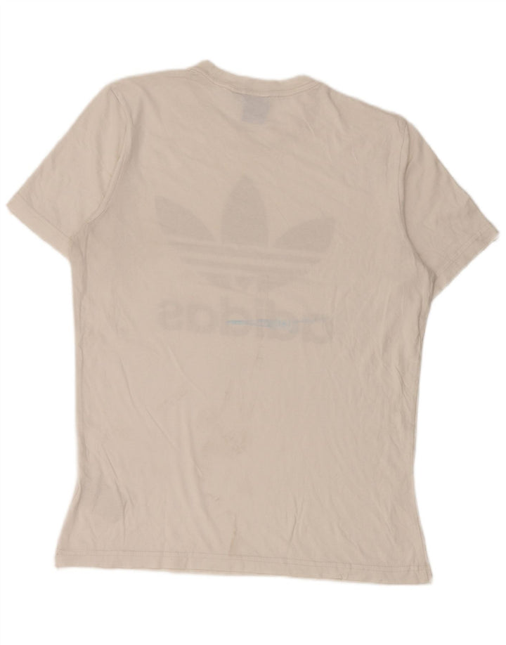 Adidas Mens Graphic T-Shirt Top Médio Algodão Branco