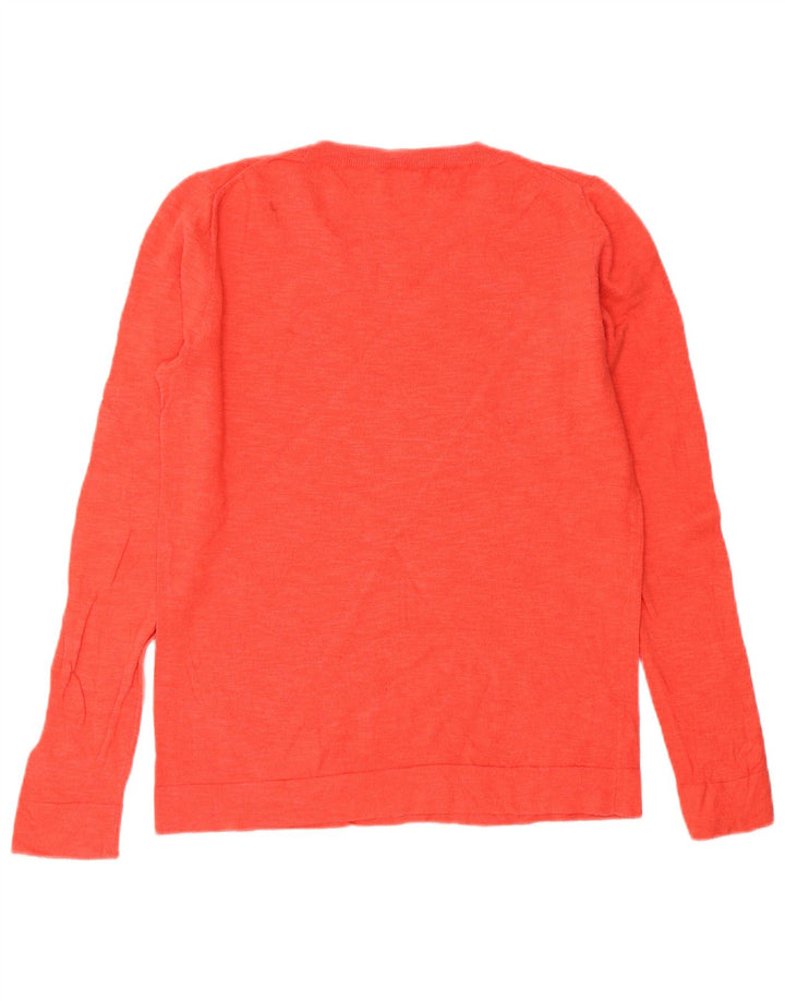 J. CREW Suéter feminino com gola redonda Reino Unido 10 pequeno algodão vermelho
