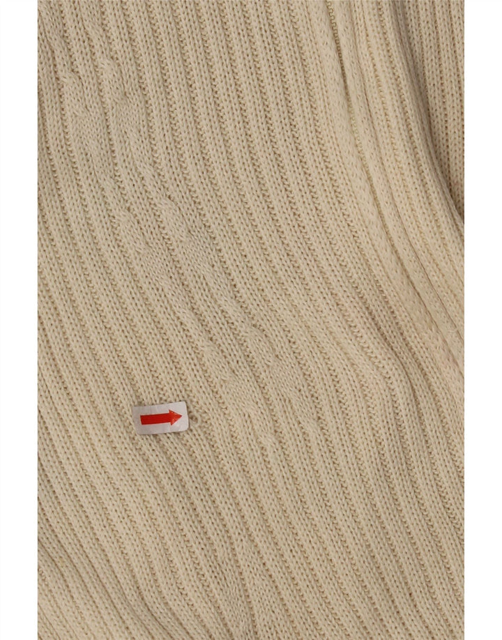 Suéter cardigã feminino CERRUTI 1881 Reino Unido 12 médio algodão branco