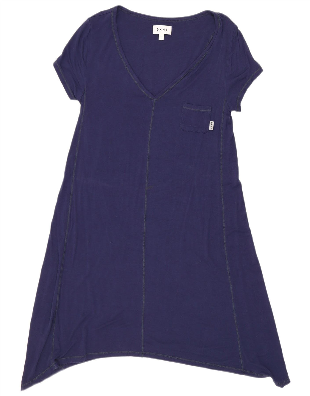 Vestido túnica feminino Dkny Reino Unido 10 pequeno rayon azul marinho