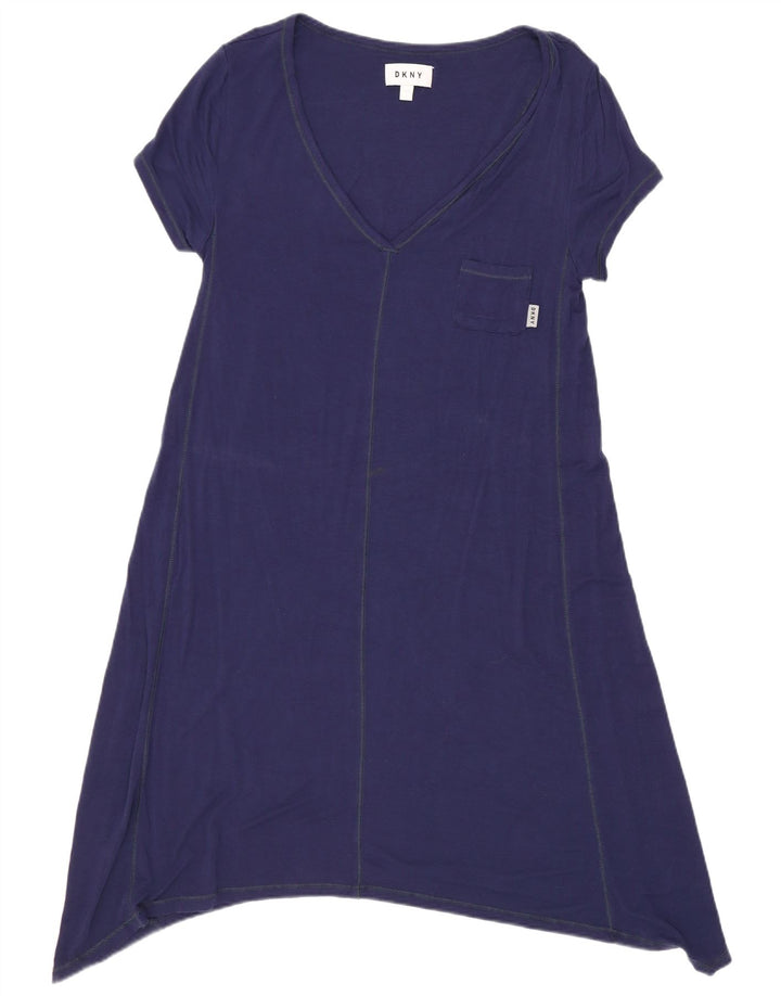 Vestido túnica feminino Dkny Reino Unido 10 pequeno rayon azul marinho