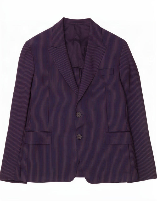 Prada Mens 2 Button Blazer Jacket IT 52 XL Azul marinho Riscas Mohair