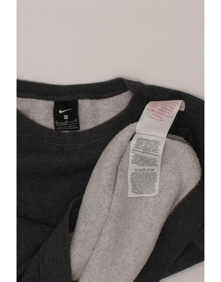 NIKE Girls Sweatshirt Jumper 13-14 Years XL Grey Cotton Vintage Nike and Second-Hand Nike from Messina Hembry 