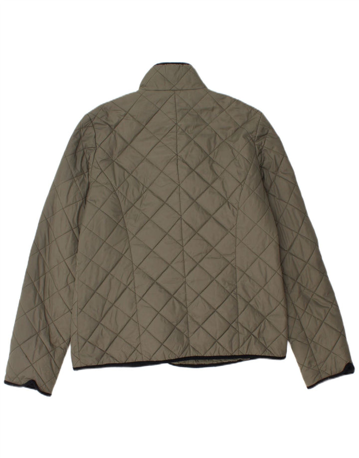 Jaqueta acolchoada feminina Jaeger UK 12 poliamida cáqui média