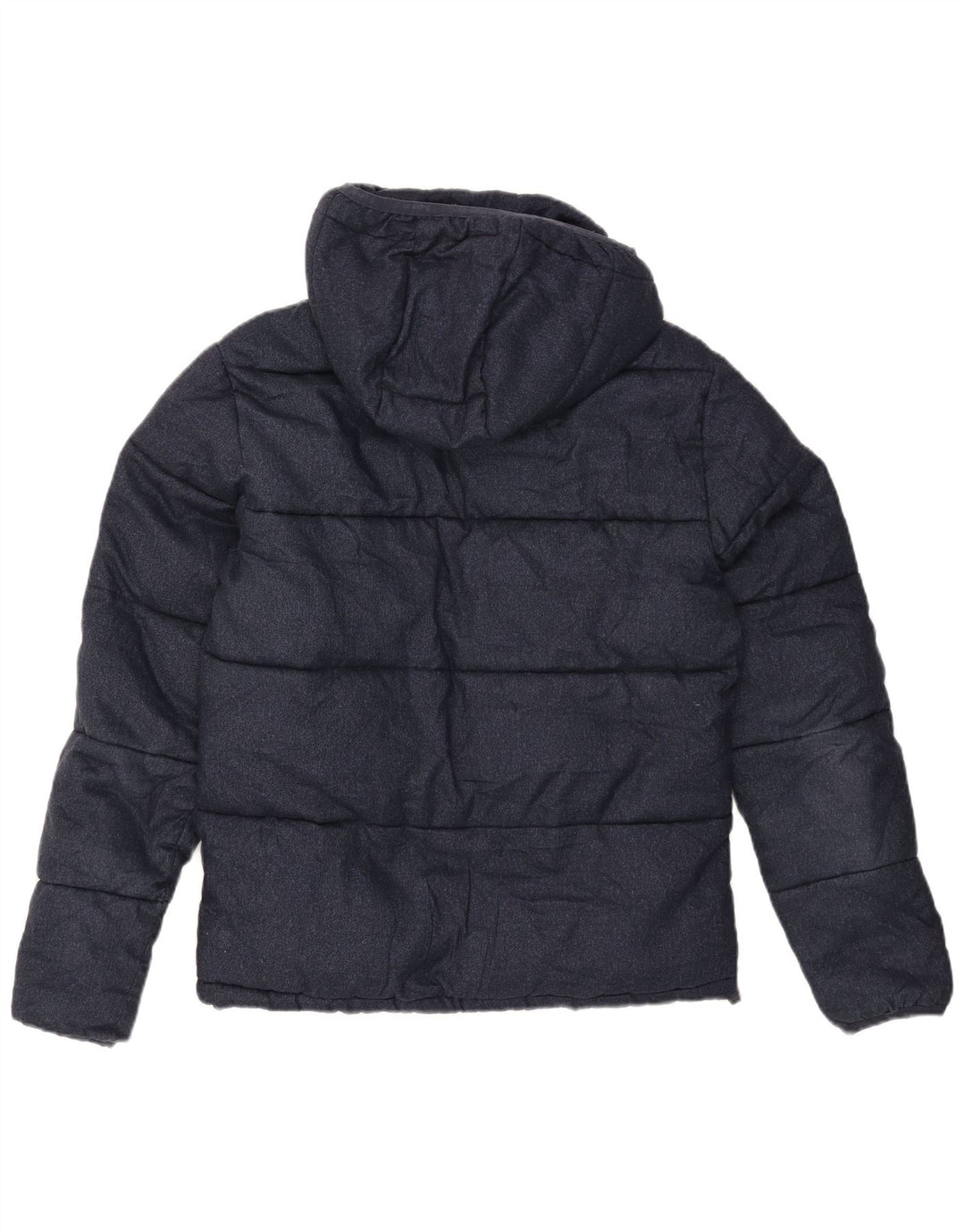 Jaqueta acolchoada com capuz masculina Superdry UK 40 grande poliéster azul marinho