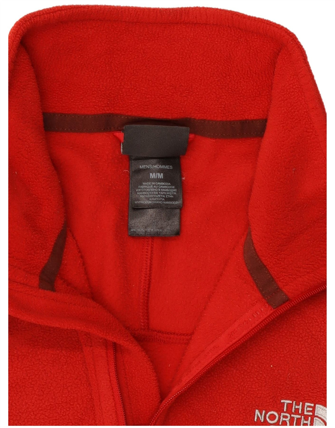 Suéter de lã masculino The North Face com zíper e gola média poliéster vermelho