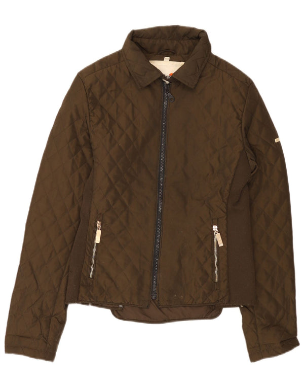 Jaqueta acolchoada feminina Ellesse UK 12 poliéster marrom médio