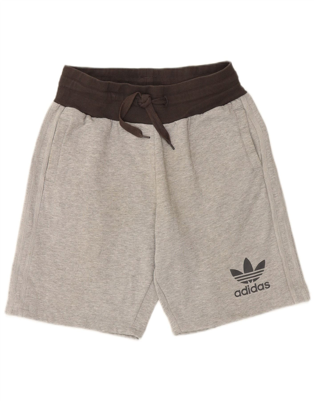 Shorts esportivos masculinos ADIDAS médio cinza colorblock algodão