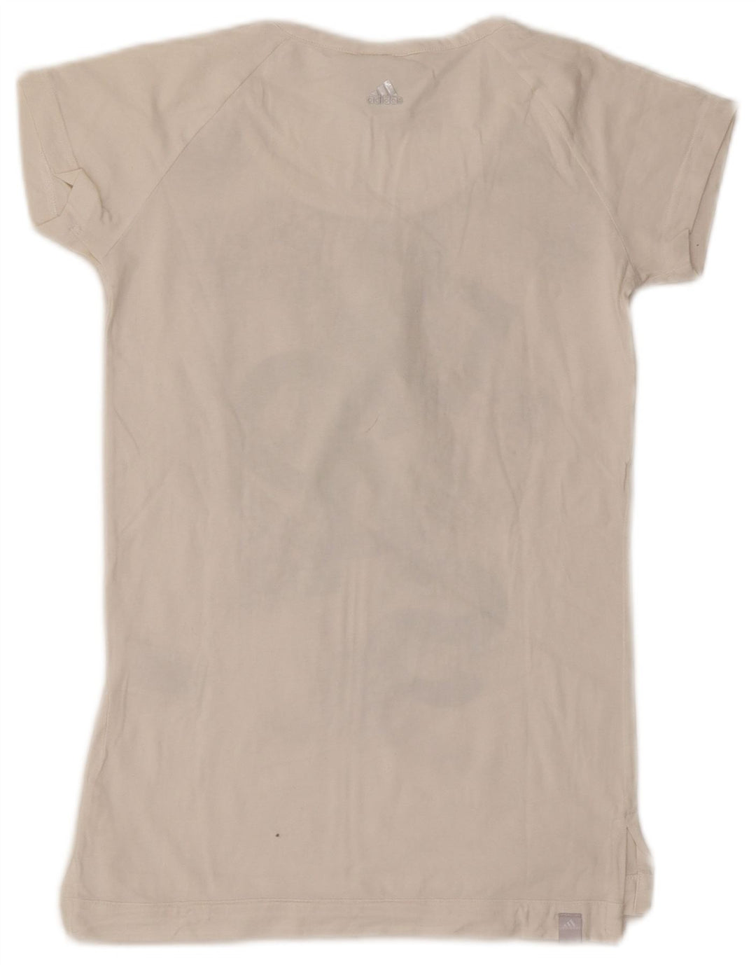 ADIDAS Womens Graphic T-Shirt Top UK 10 Pequeno Branco Animal Print Algodão