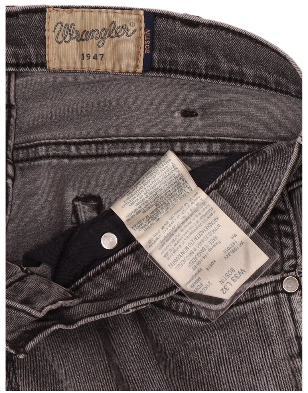 Wrangler Mens Bostin Jeans Skinny W33 L32 Algodão Cinza