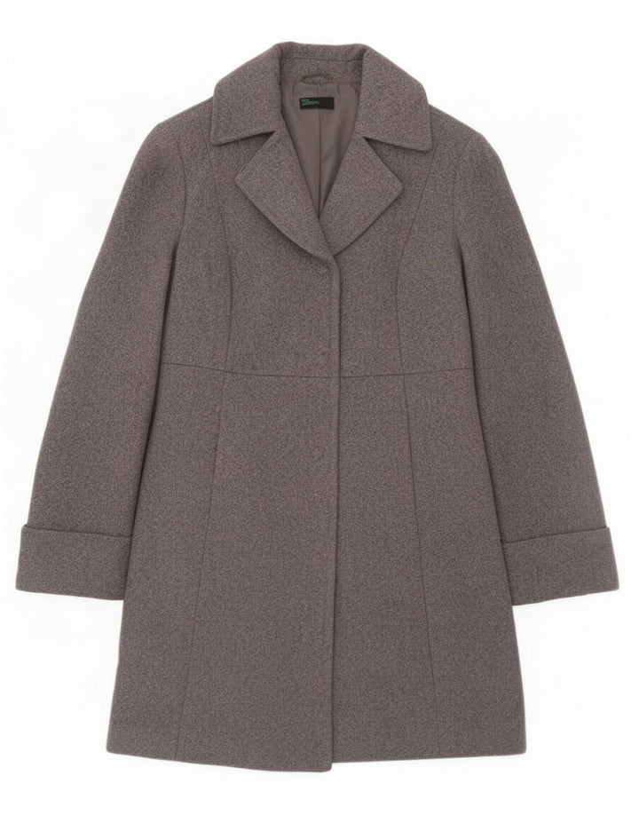 Sobretudo feminino Benetton IT 42 lã cinza médio