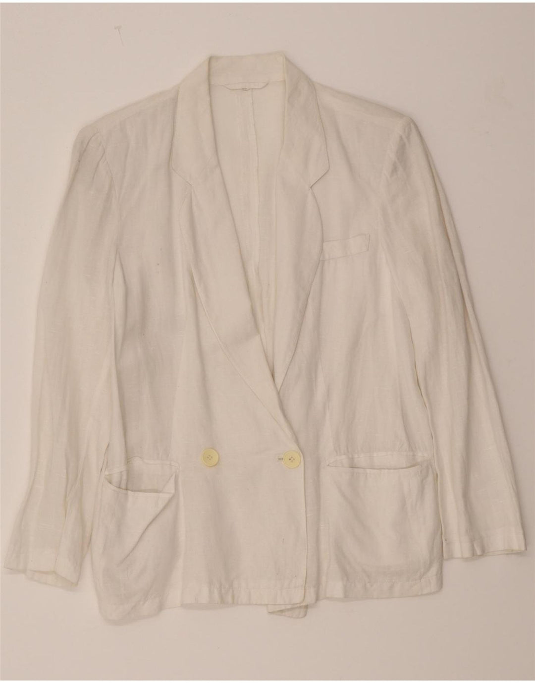 CAROL Womens Double Breasted Blazer Jacket IT 46 Large White Vintage Carol and Second-Hand Carol from Messina Hembry 