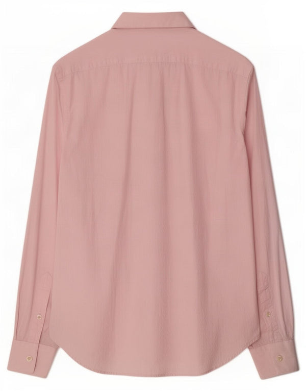 Camisa masculina Calvin Klein tamanho 41 16 grande algodão manchado rosa