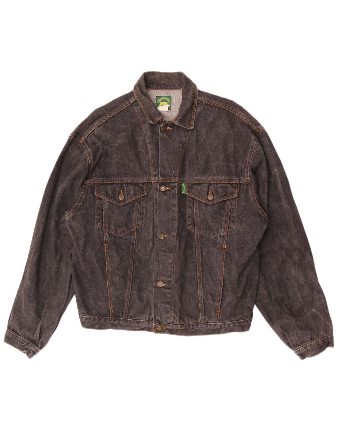 Jaqueta jeans masculina vintage UK 40 grande algodão preto