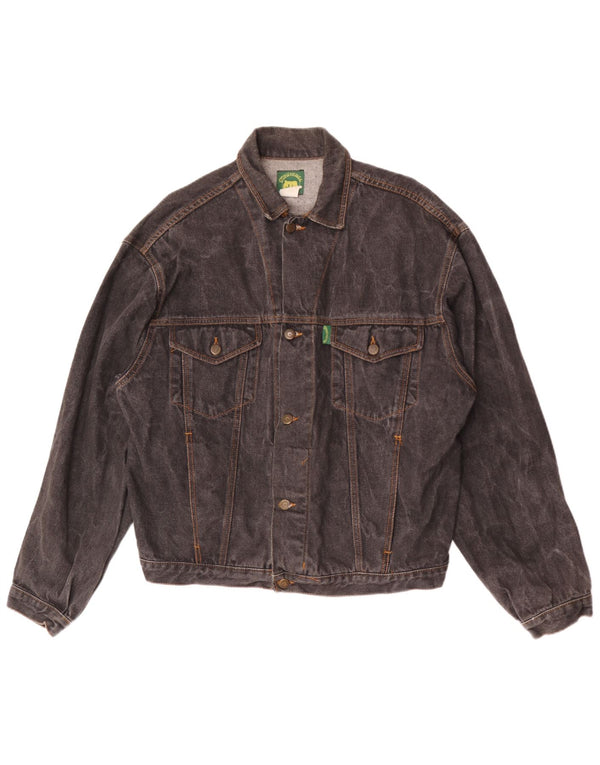 Jaqueta jeans masculina vintage UK 40 grande algodão preto