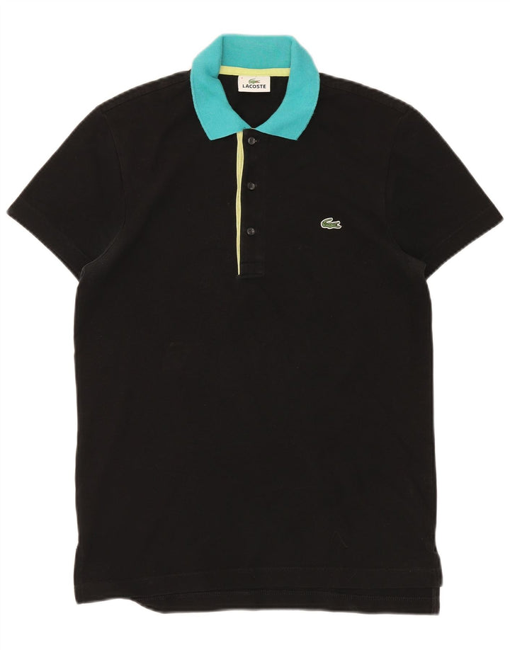Camisa polo masculina LACOSTE tamanho 3 pequeno algodão colorido preto