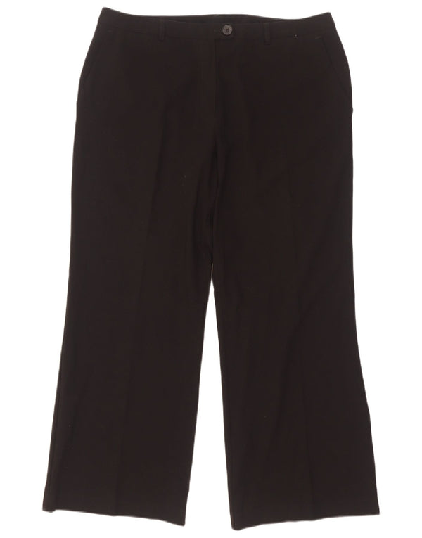 Calça feminina de cintura alta Marks & Spencer Reino Unido 16 grande W34 L28 preta