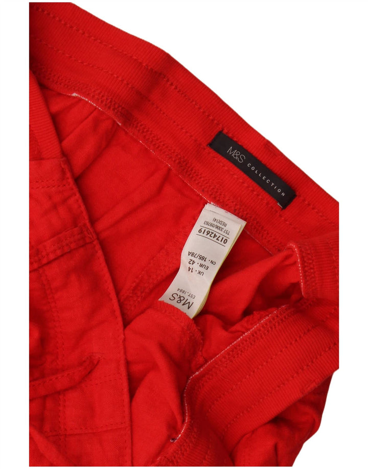 Shorts chino feminino Marks & Spencer Reino Unido 14 grande W34 linho vermelho