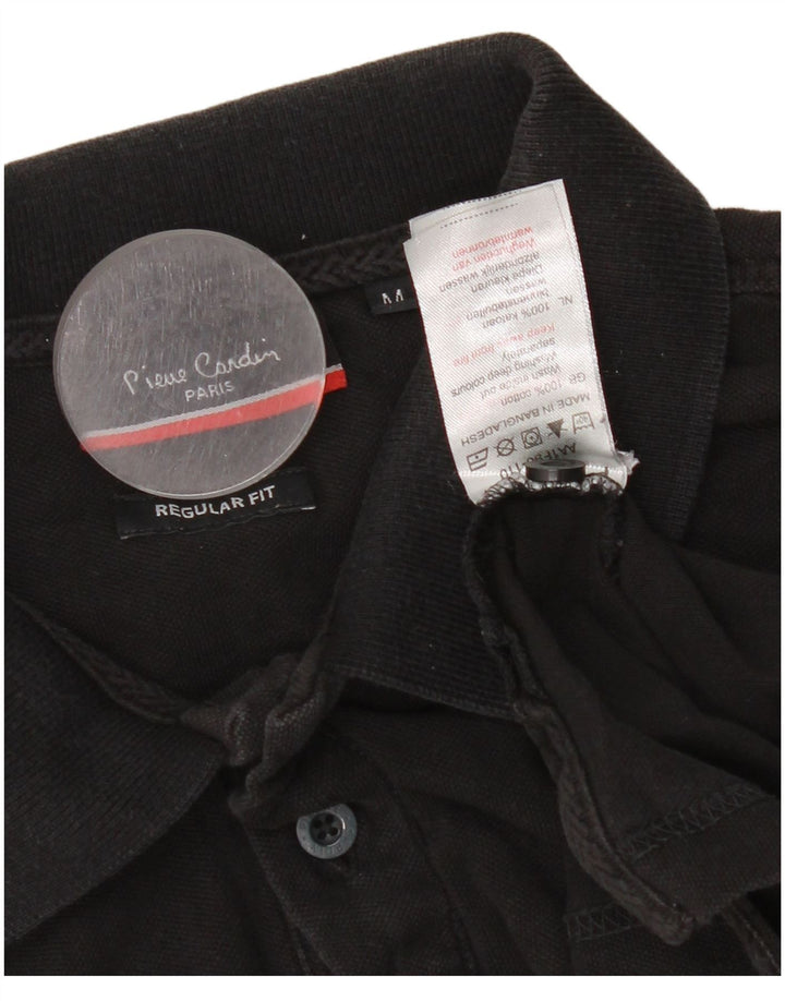 Camisa polo masculina Pierre Cardin Regular Fit de algodão preto médio