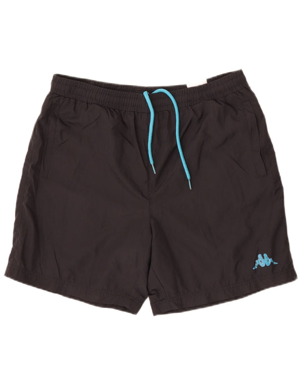 Shorts esportivos masculinos Kappa grande poliéster preto