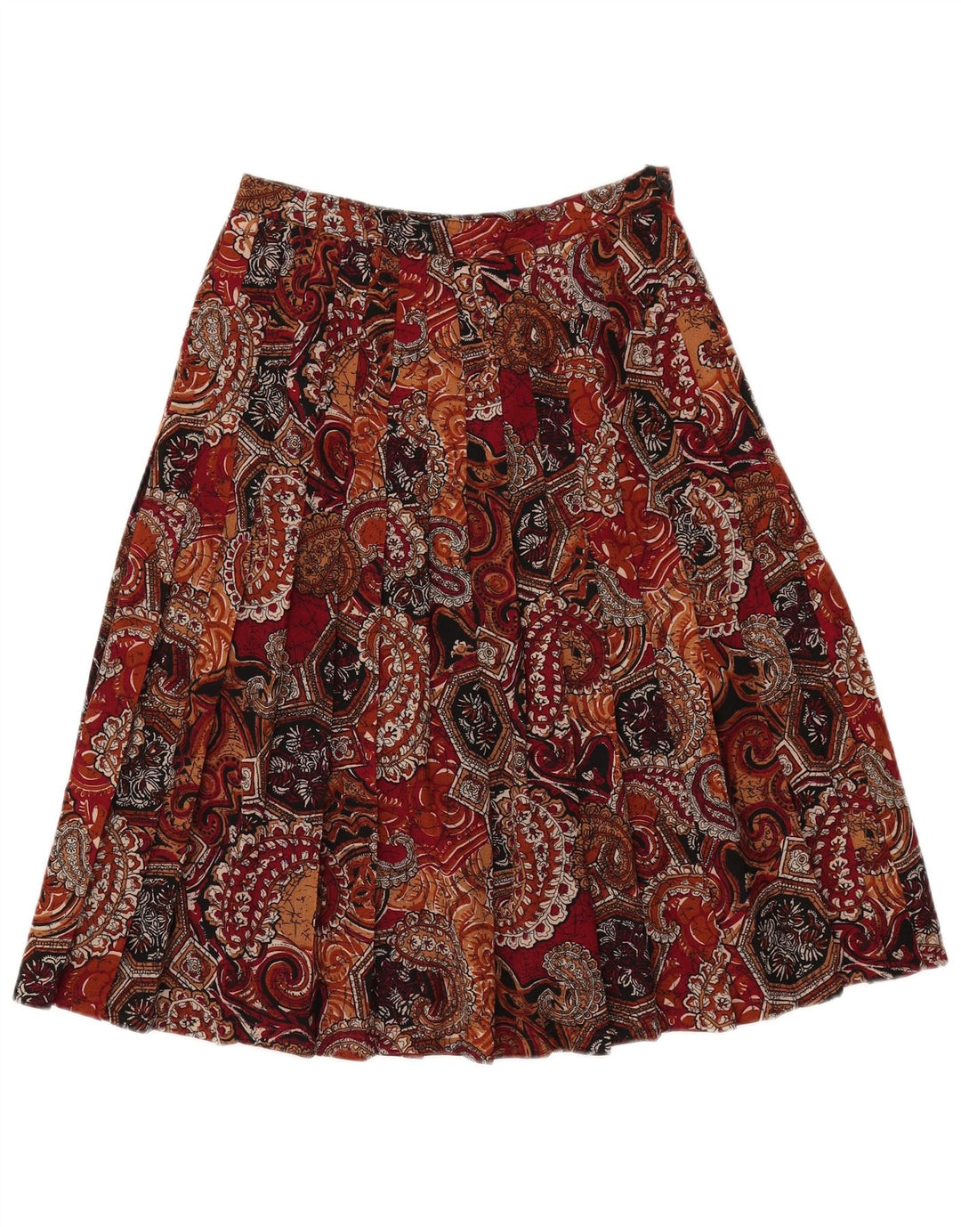 Saia plissada feminina VINTAGE W27 pequena Paisley multicolorida