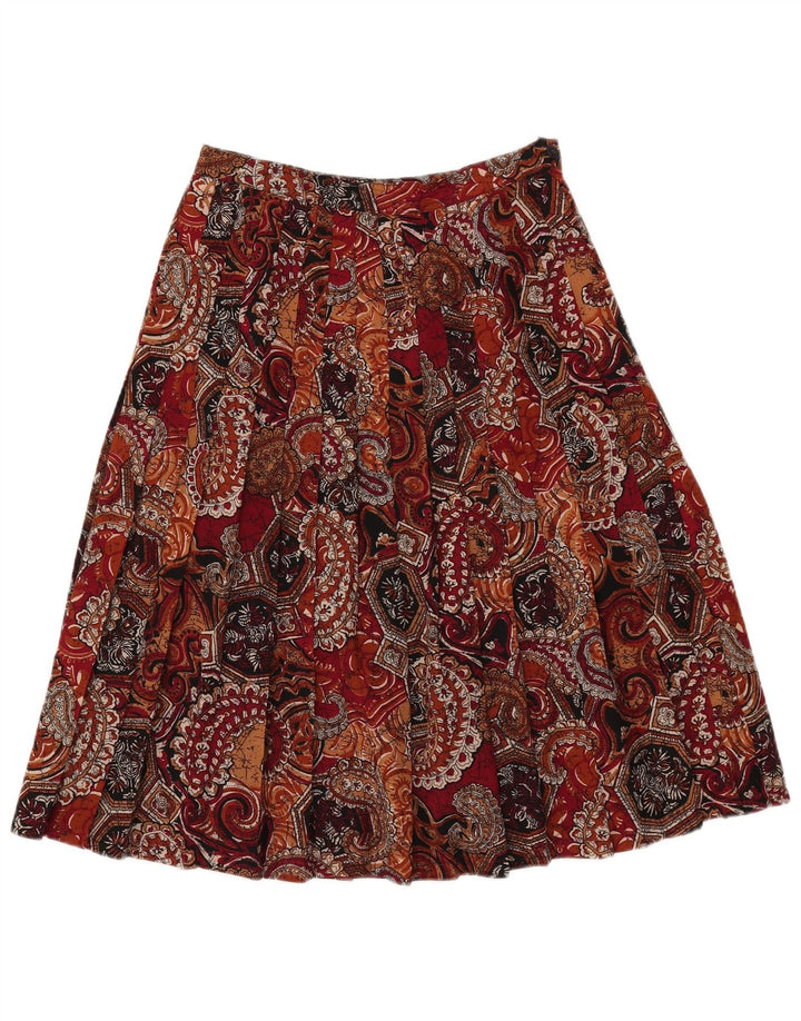 Saia plissada feminina VINTAGE W27 pequena Paisley multicolorida