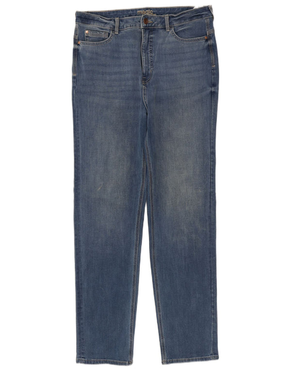 Jeans Marks & Spencer feminino slim UK 16 grande W34 L31 algodão azul