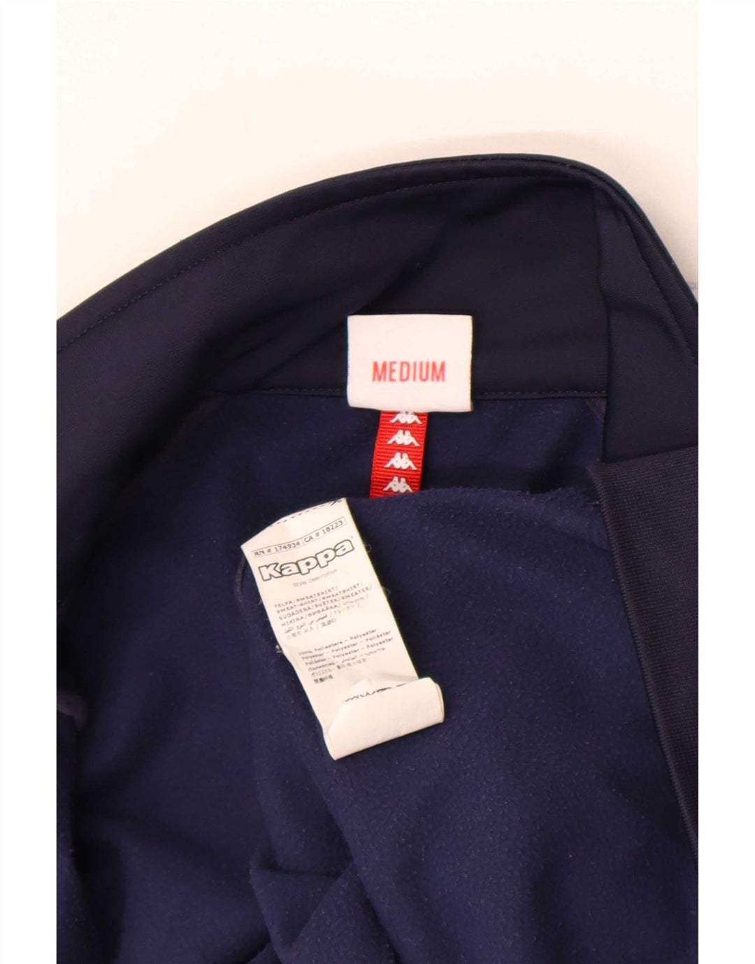 Jaqueta Kappa masculina com agasalho gráfico médio azul marinho bloco colorido