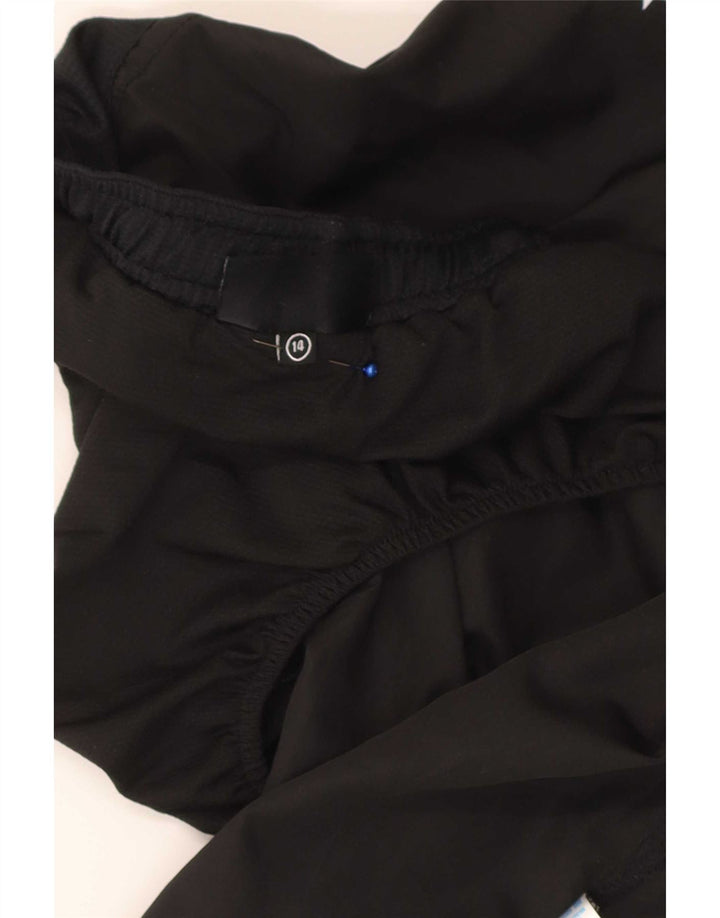 Shorts esportivos regulares gráficos femininos Champion UK 14 grande poliéster preto