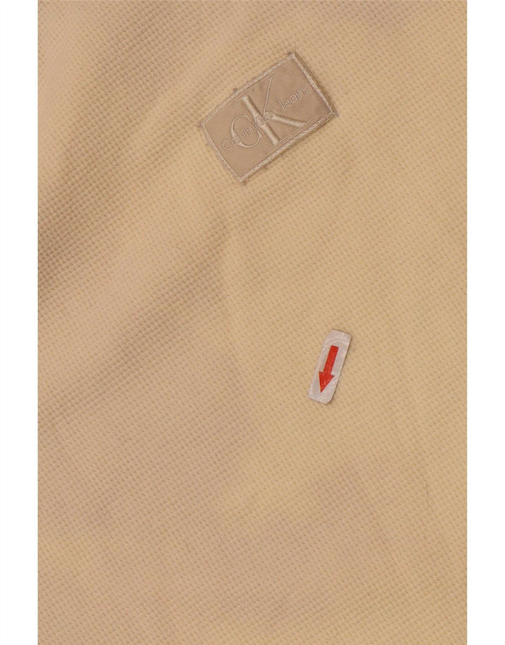 Calvin Klein Mens Top Manga Longa XL Algodão Bege