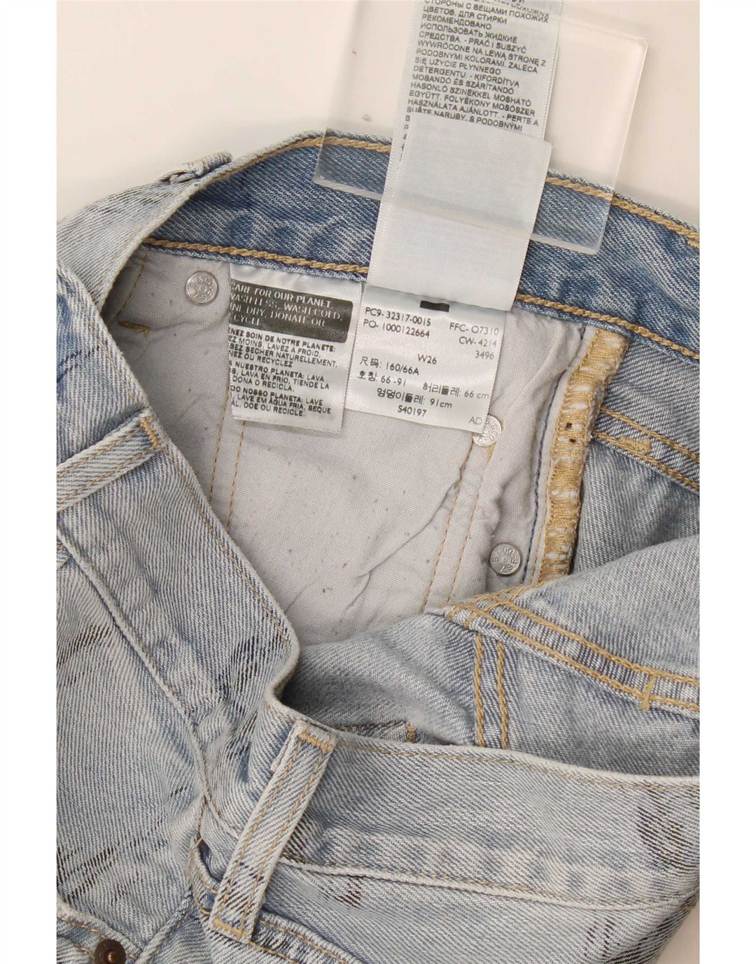Shorts jeans feminino Levi's 501 W26 pequeno azul algodão